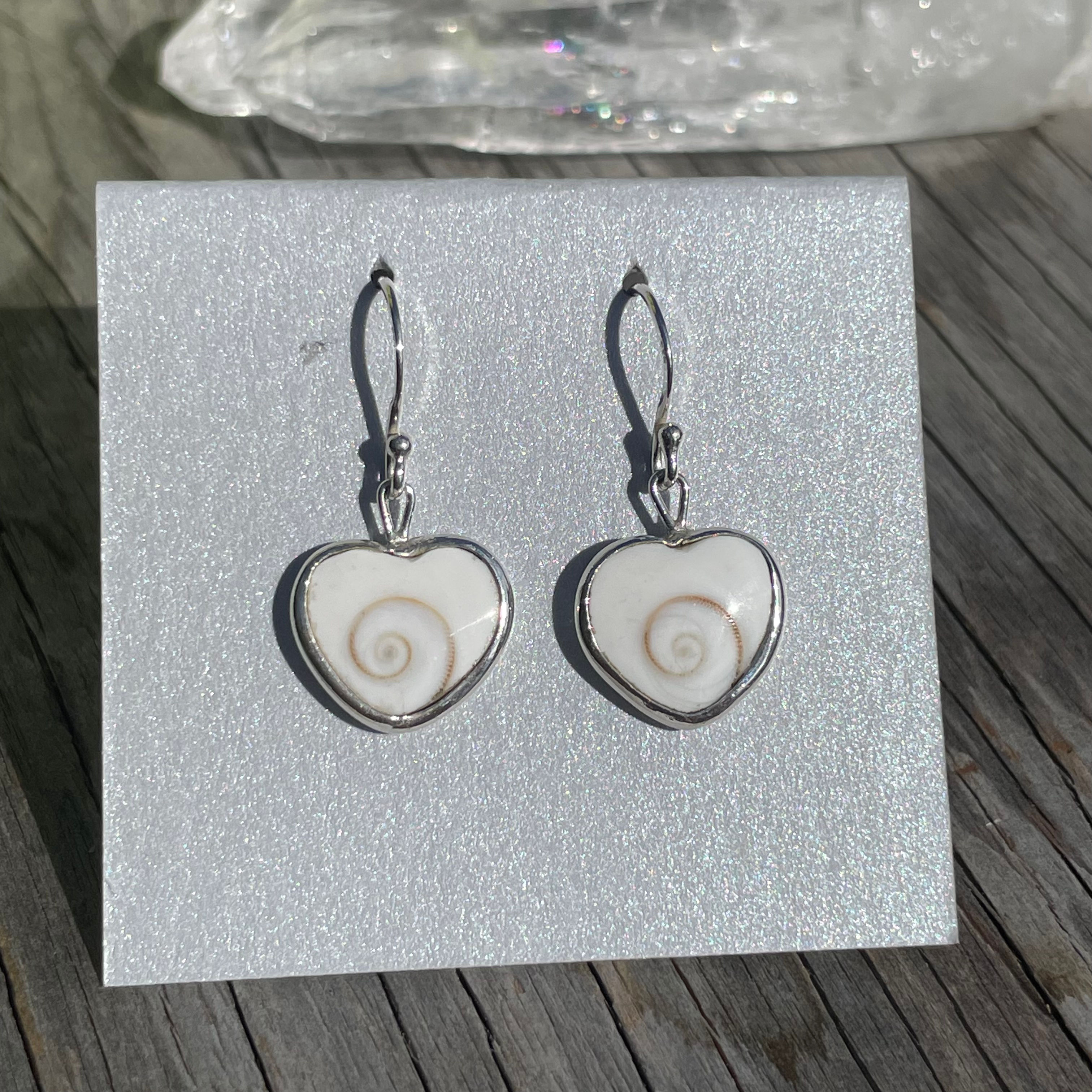 Eye of Shiva shell earrings