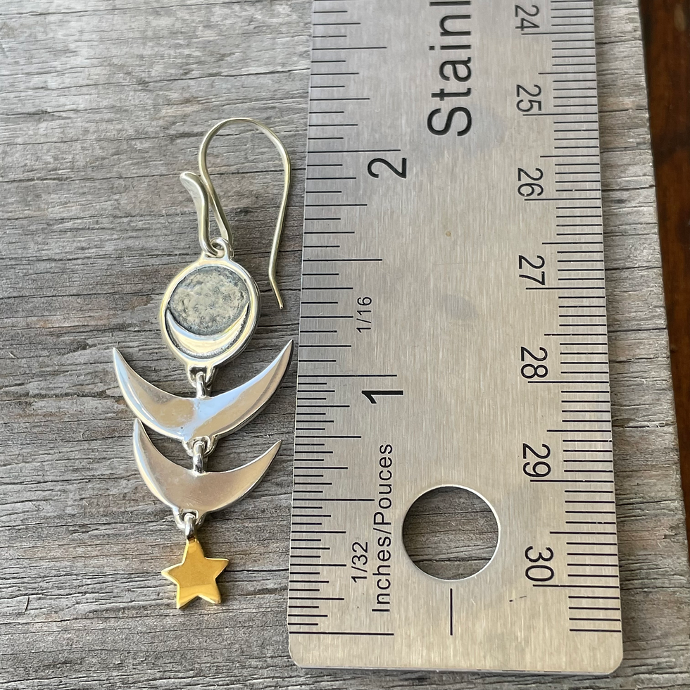 Thumbnail: Roulette 18 moon and stars earrings