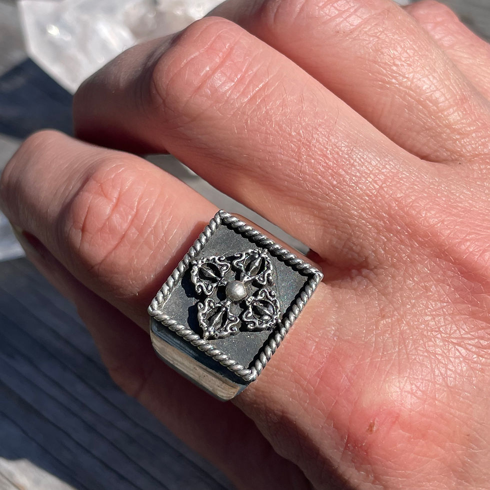 Thumbnail: Double Dorje Square Signet style ring