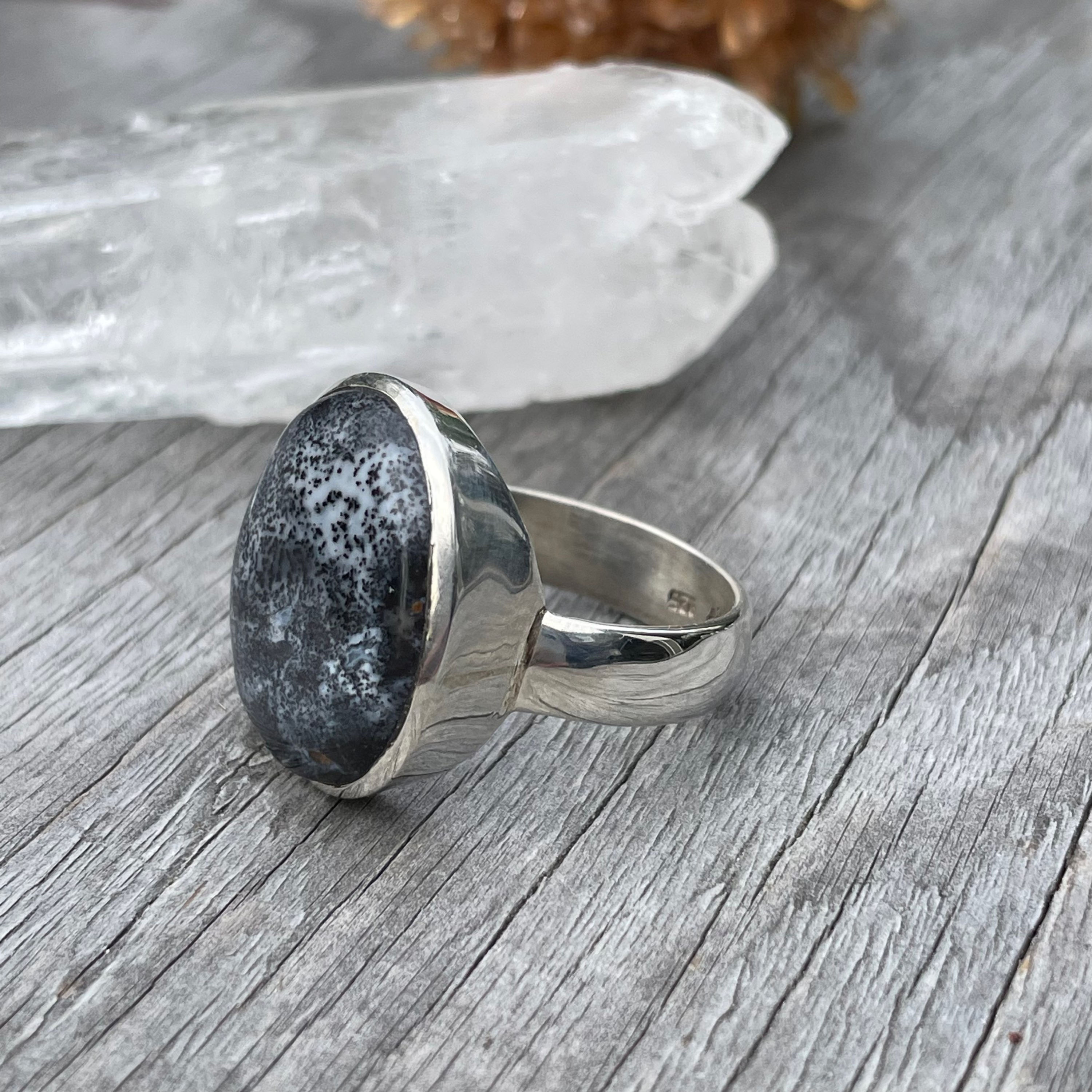 Dendritic agate ring 