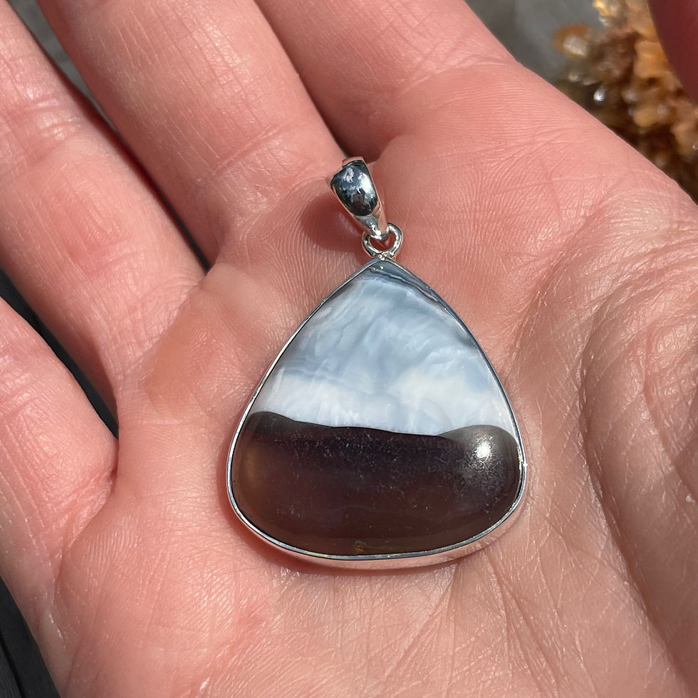 Thumbnail: Wide teardrop blue opal pendant