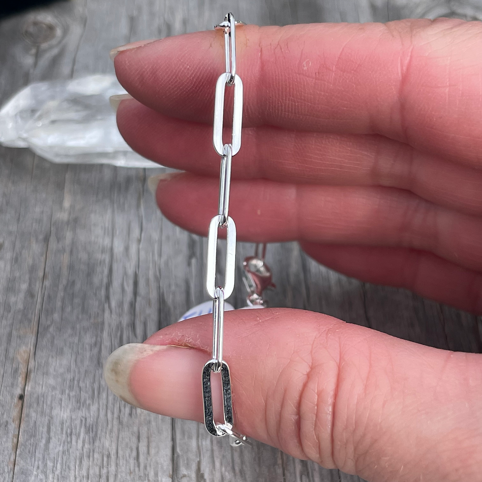 Thumbnail: Flat paperclip link bracelet 7.5 inch 
