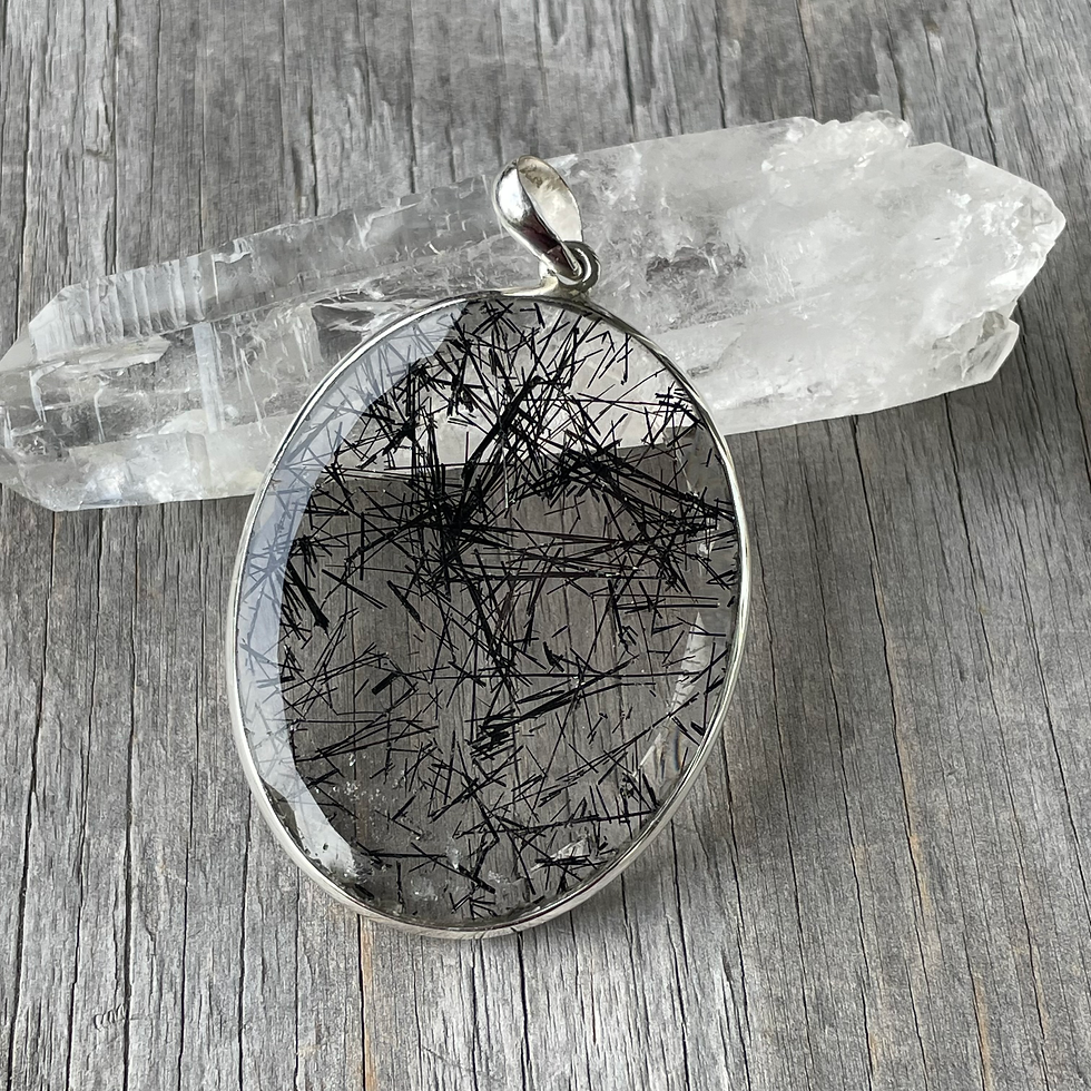 Thumbnail: Huge tourmaline in quartz pendant 