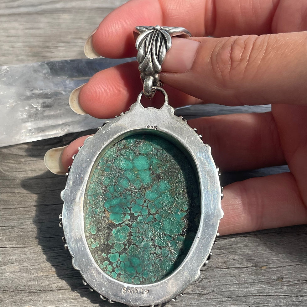 Thumbnail: Saville Designs huge oval turquoise pendant