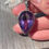 Thumbnail: Large teardrop faceted amethyst pendant