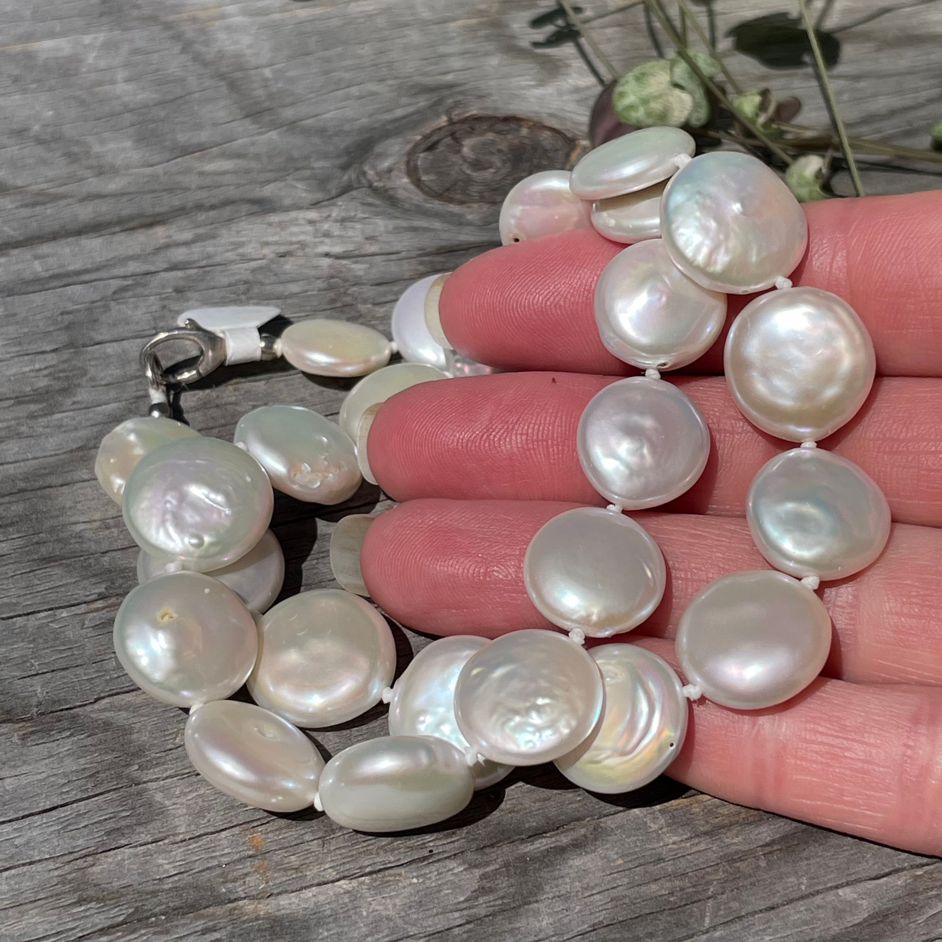 Coin pearl necklace