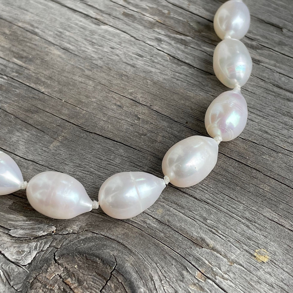 Thumbnail: Teardrop freshwater pearls with toggle clasp