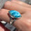 Thumbnail: Cutout band marquis shaped larimar ring
