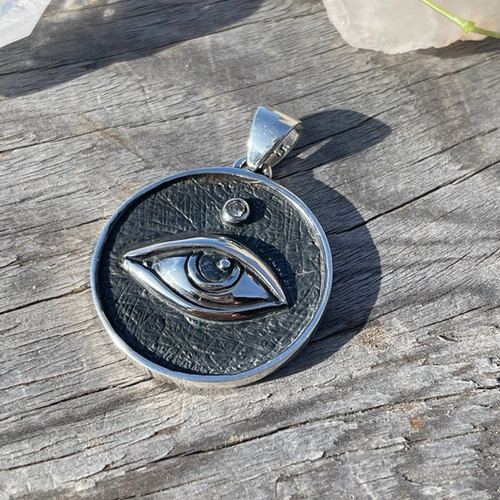 Roulette 18 Protective Evil Eye Diamond Pendant justjewellery