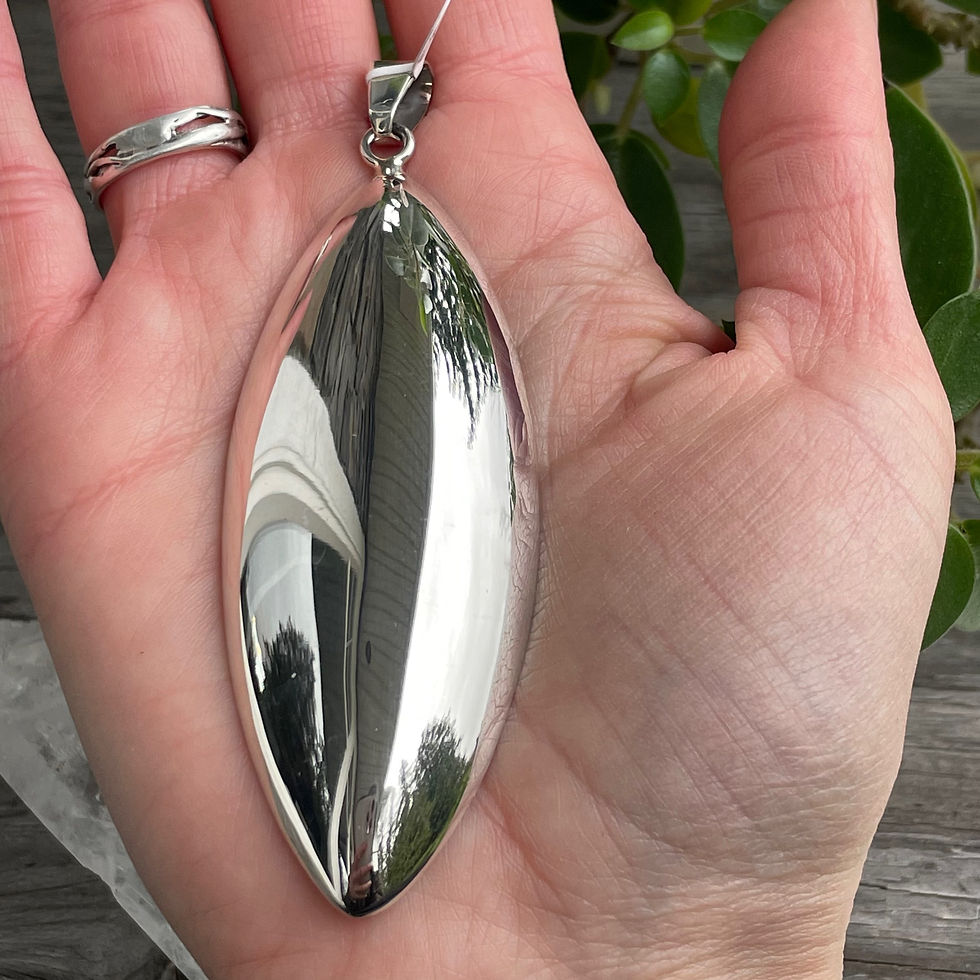 Thumbnail: Large domed silver pendant 