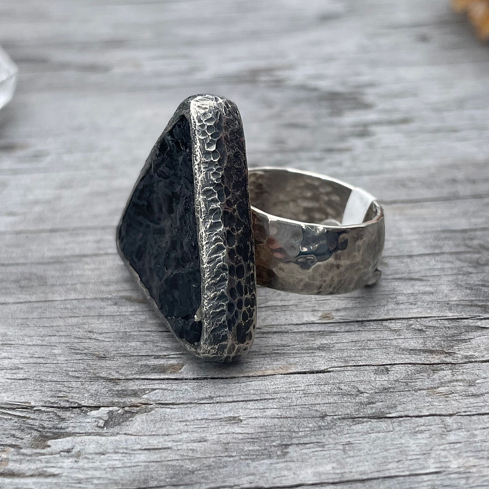 Thumbnail: Mariella Pilato Triangle Black Tourmaline Ring