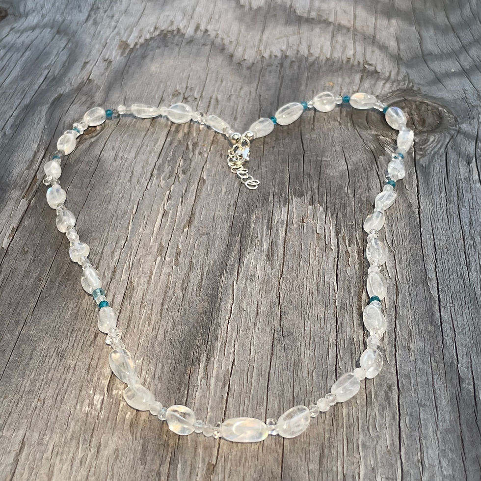 Thumbnail: GenVie Designs moonstone and apatite necklace