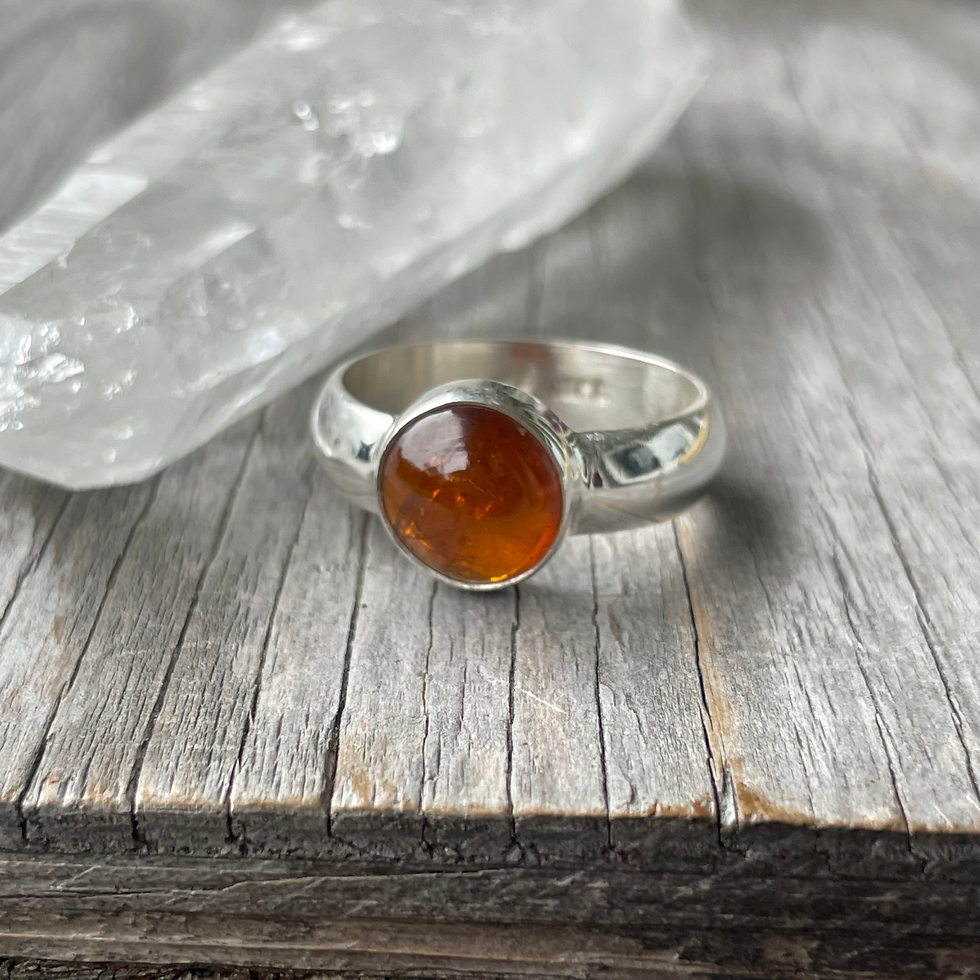 Thumbnail: Hessonite garnet large round ring