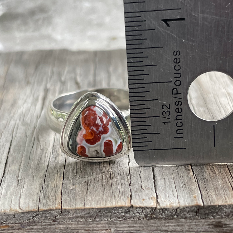 Thumbnail: Ocean jasper double bezel triangle ring