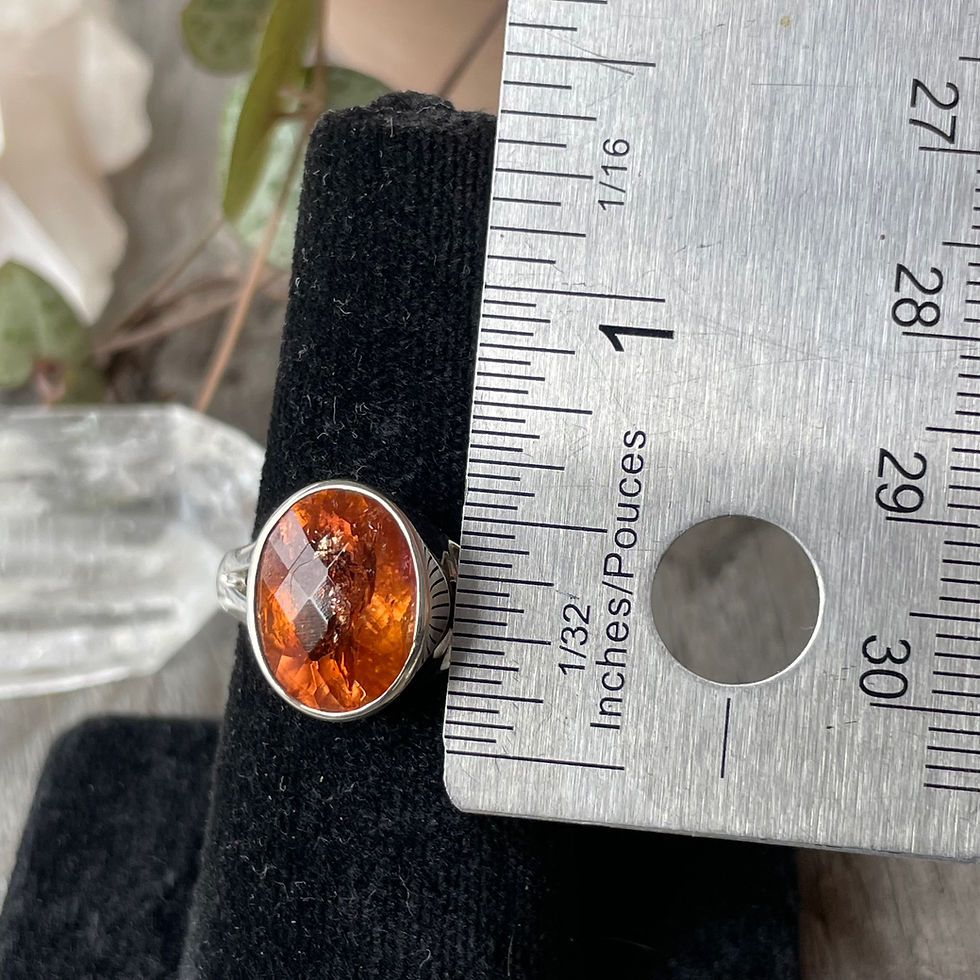 Thumbnail: Large deep orange imperial topaz ring
