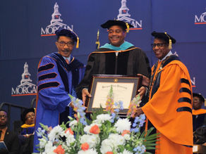  Ed Gainey, mayor of Pittsburgh, an honorary doctorate during the fall commencement ceremony on Dec. 13, 2024.