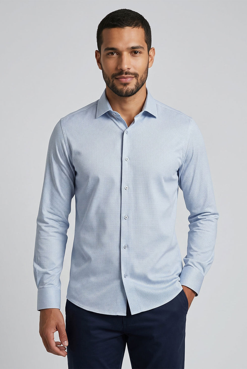 Camisa Slim Fit Maquinetado Bambu