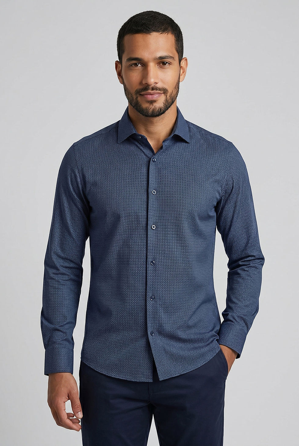 Camisa Slim Fit Maquinetado Bambu
