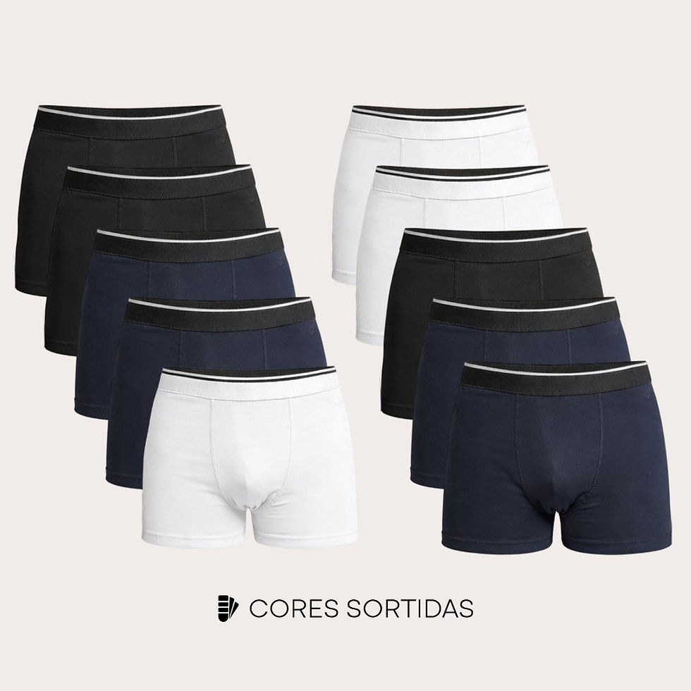 Kit 10 Cuecas Boxer Cotton