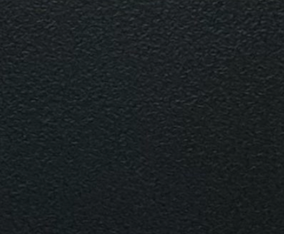Black crinkle finish swatch - classic and bold metal roofing color for sleek, contemporary properties.