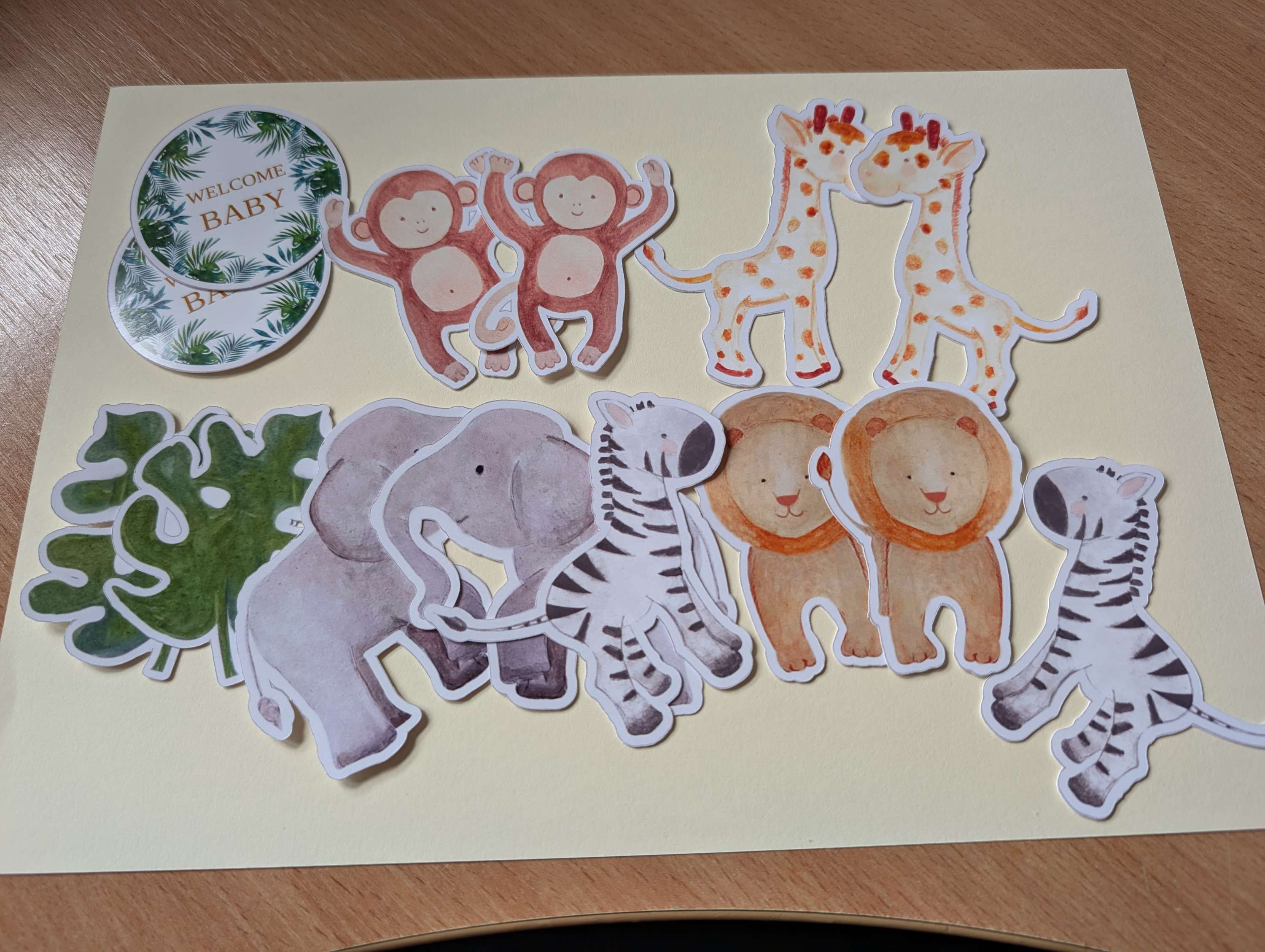 Safari card cake toppers 