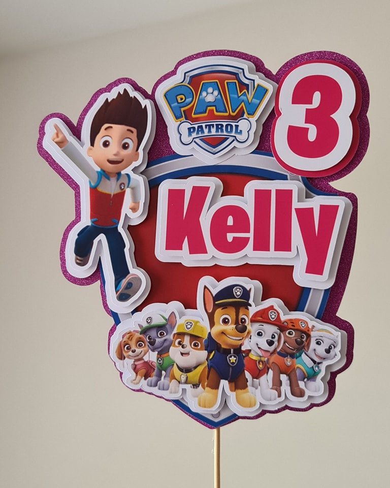 Paw Patrol Card Cake Topper