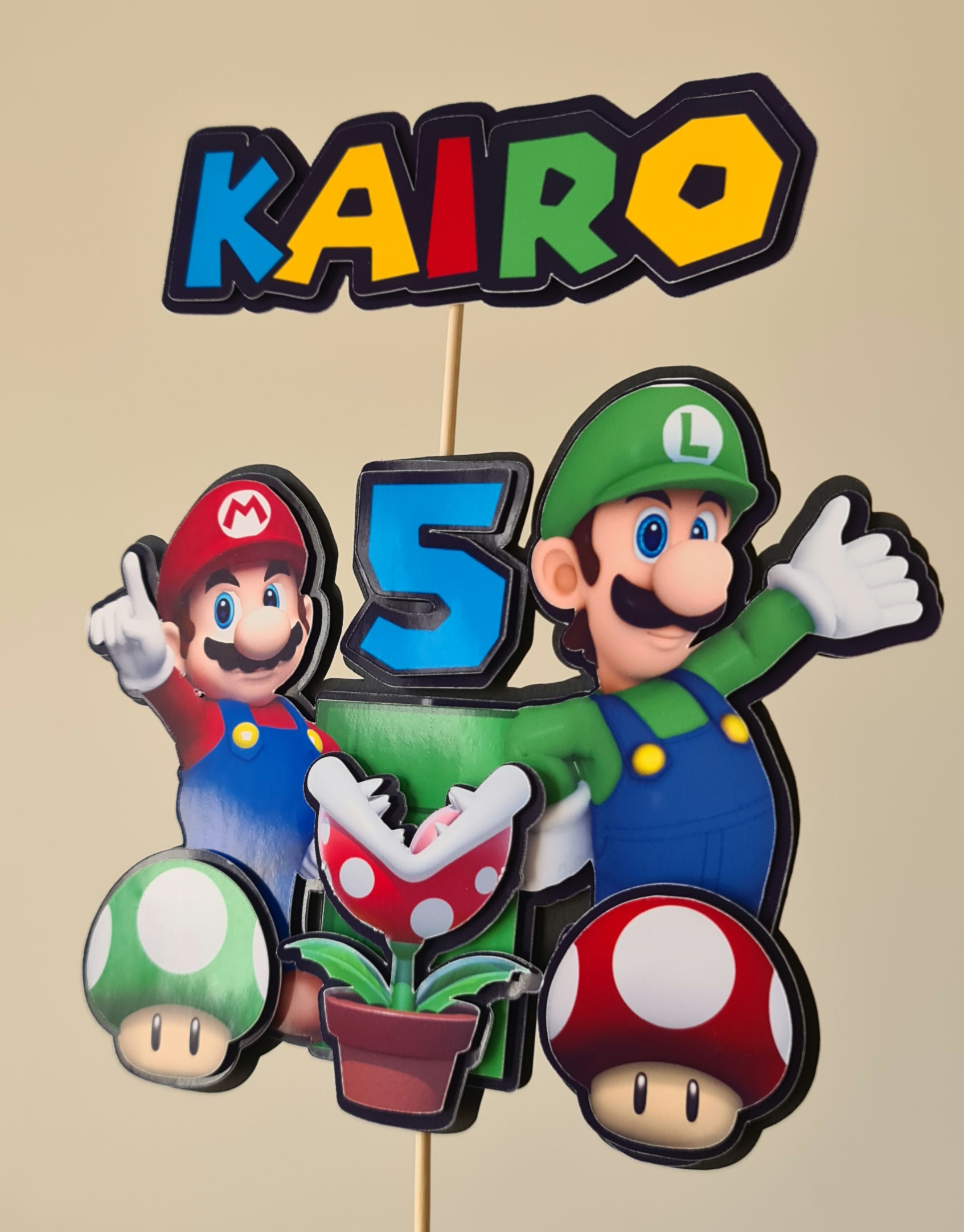 Mario card cake topper