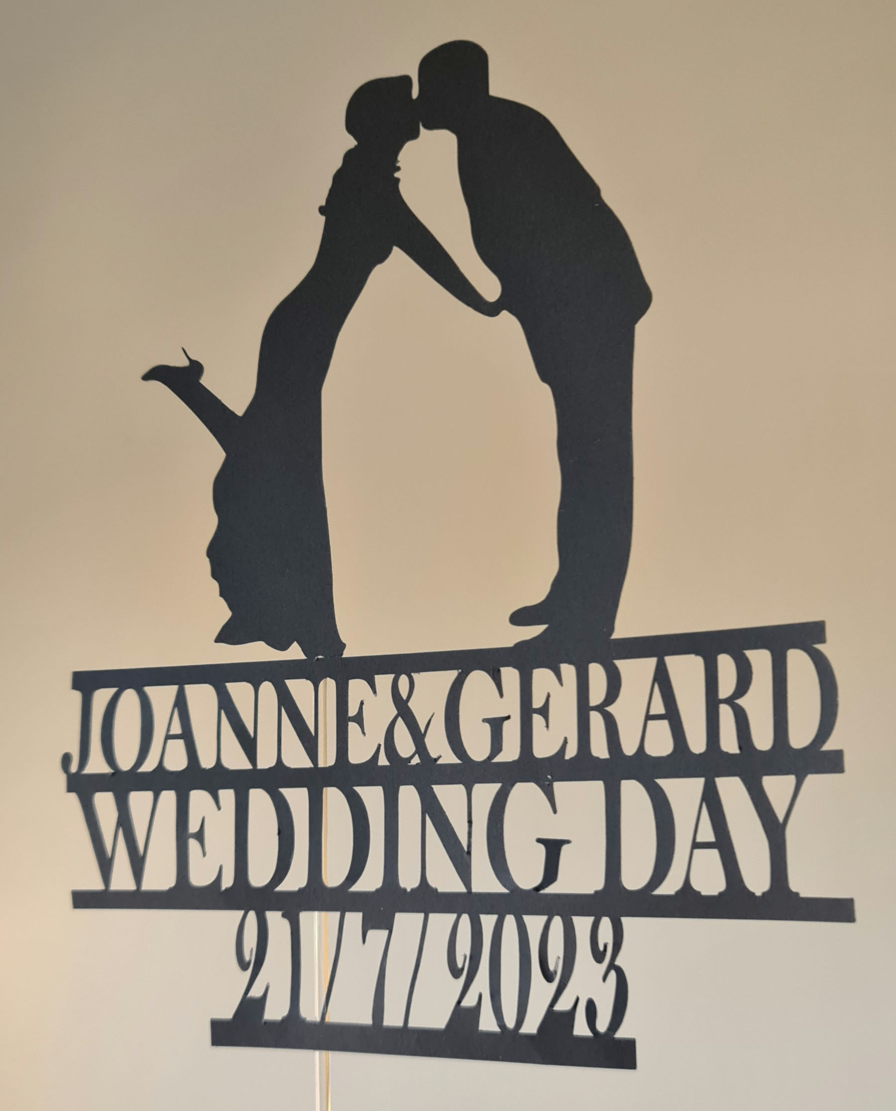 Wedding card cake topper