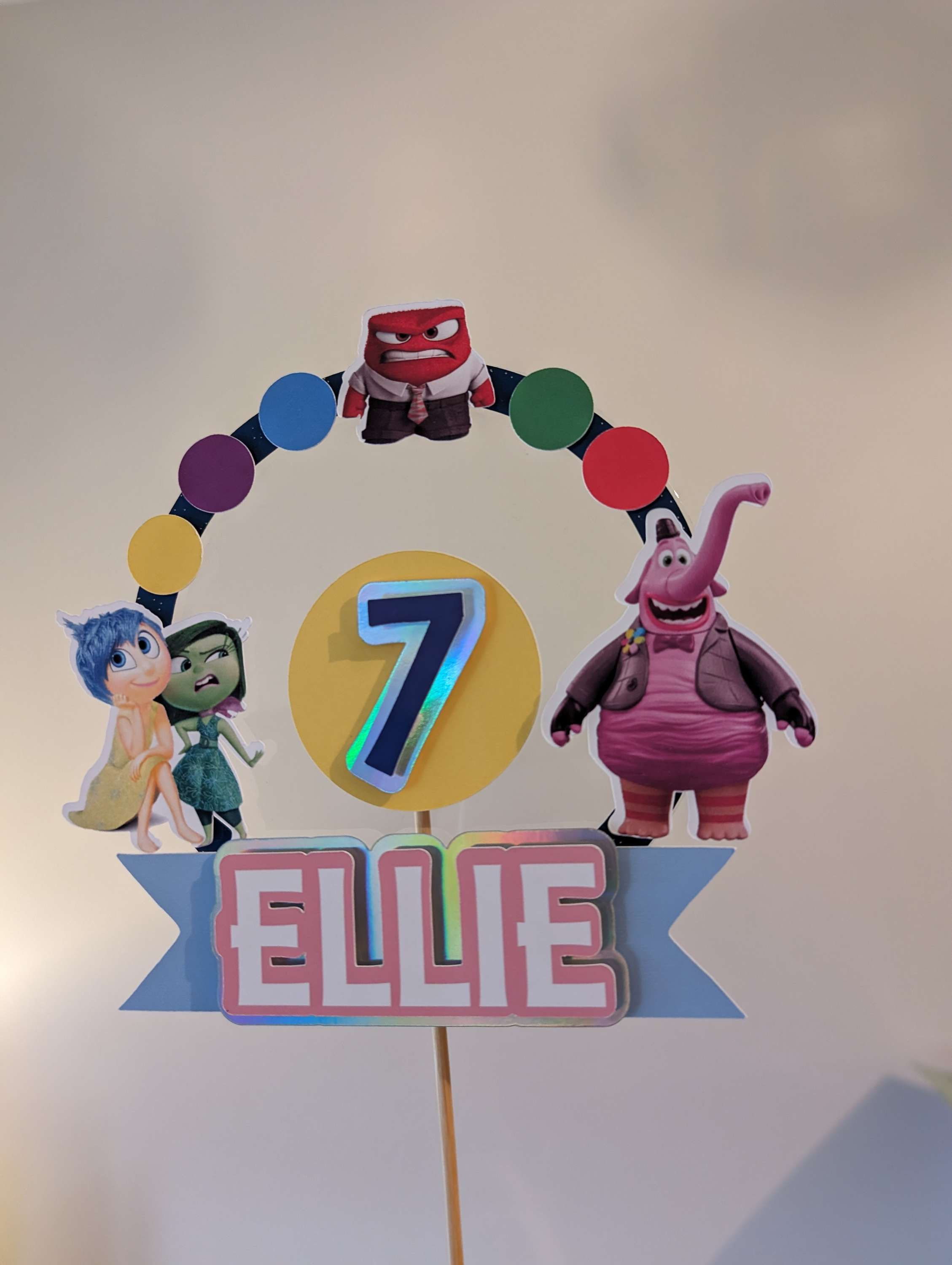 Inside out card cake topper 6 inch wide 