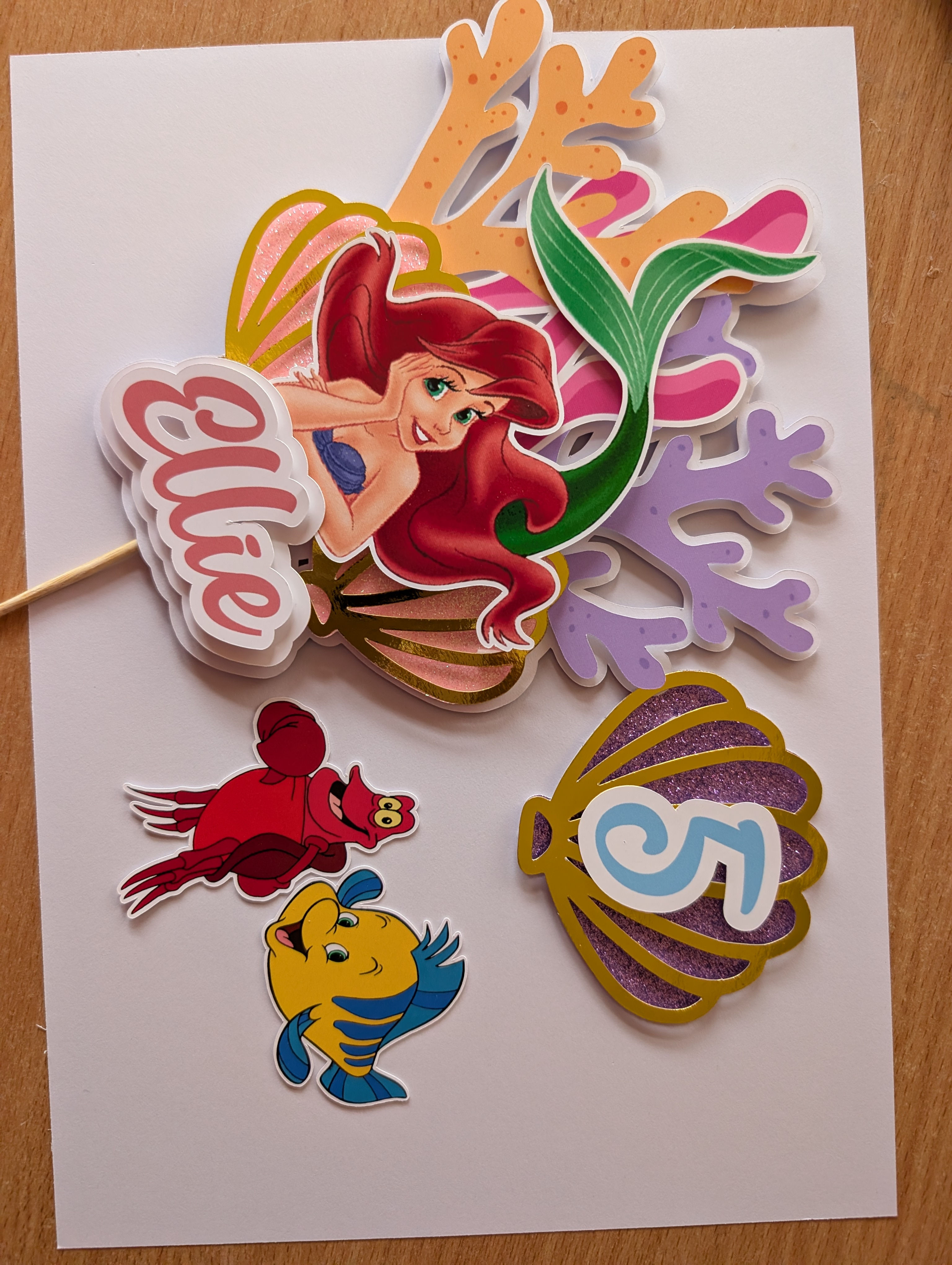Ariel card cake toppers 