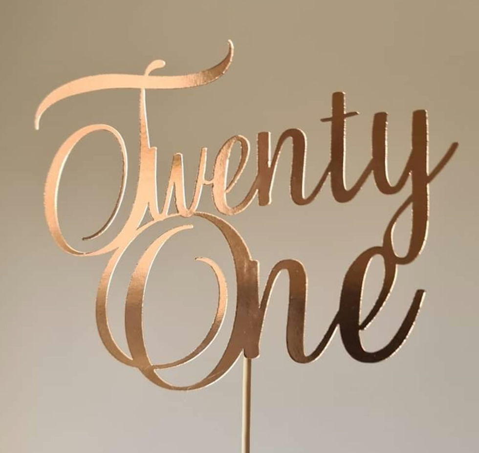 21 twenty one card cake topper 