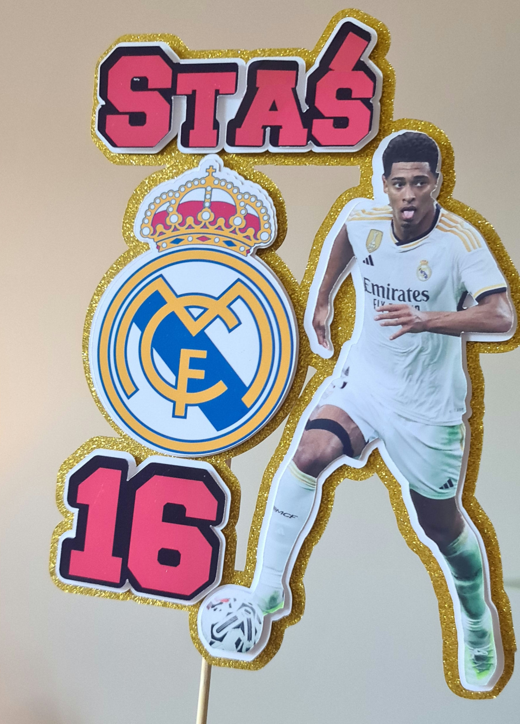 Real Madrid card cake topper