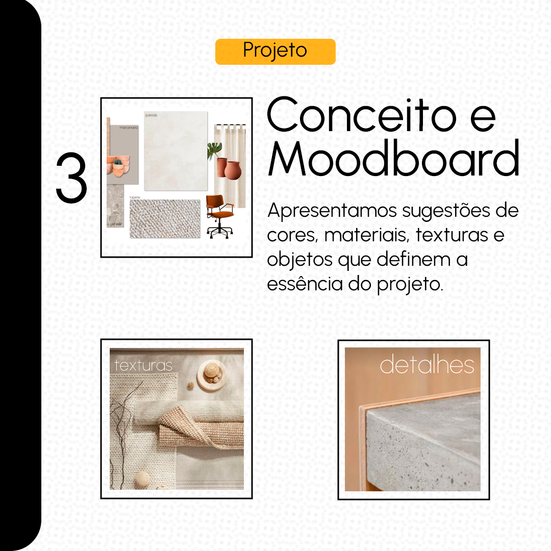conceito e moodboard projeto de interiores