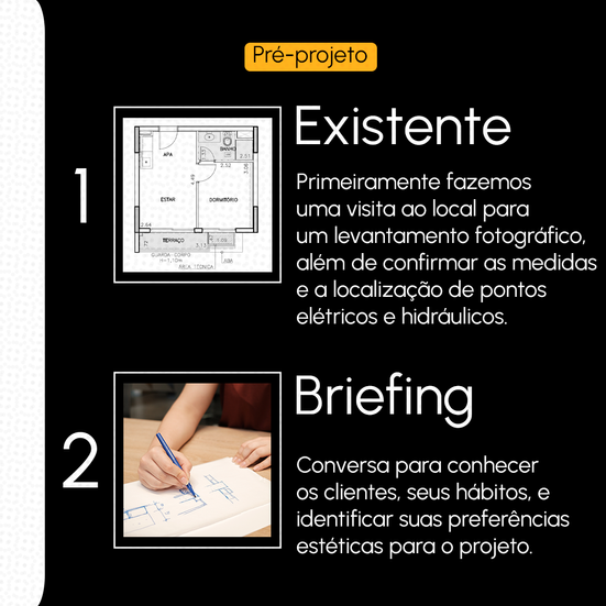 um projeto de arquitetura para levantamento de medidas e reuniao de briefing