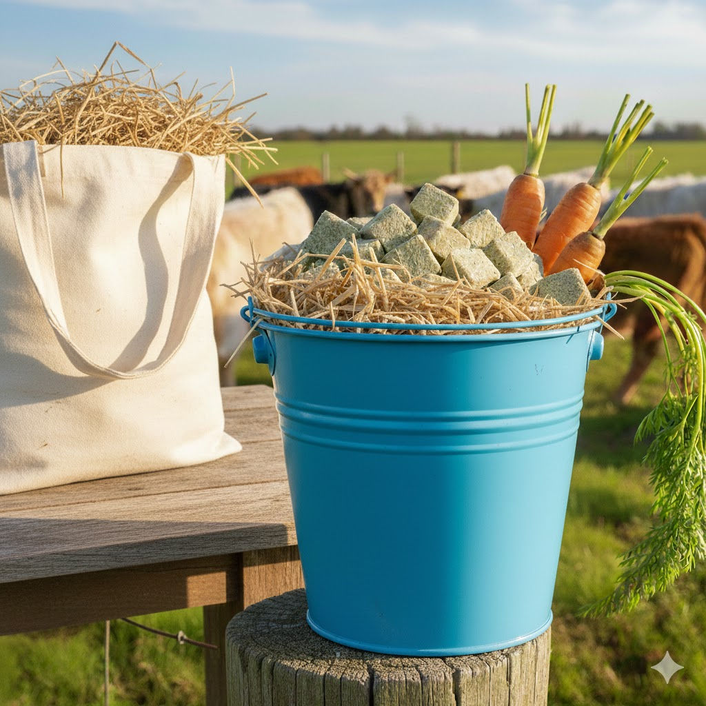 Family Bucket with Large Hay Tote