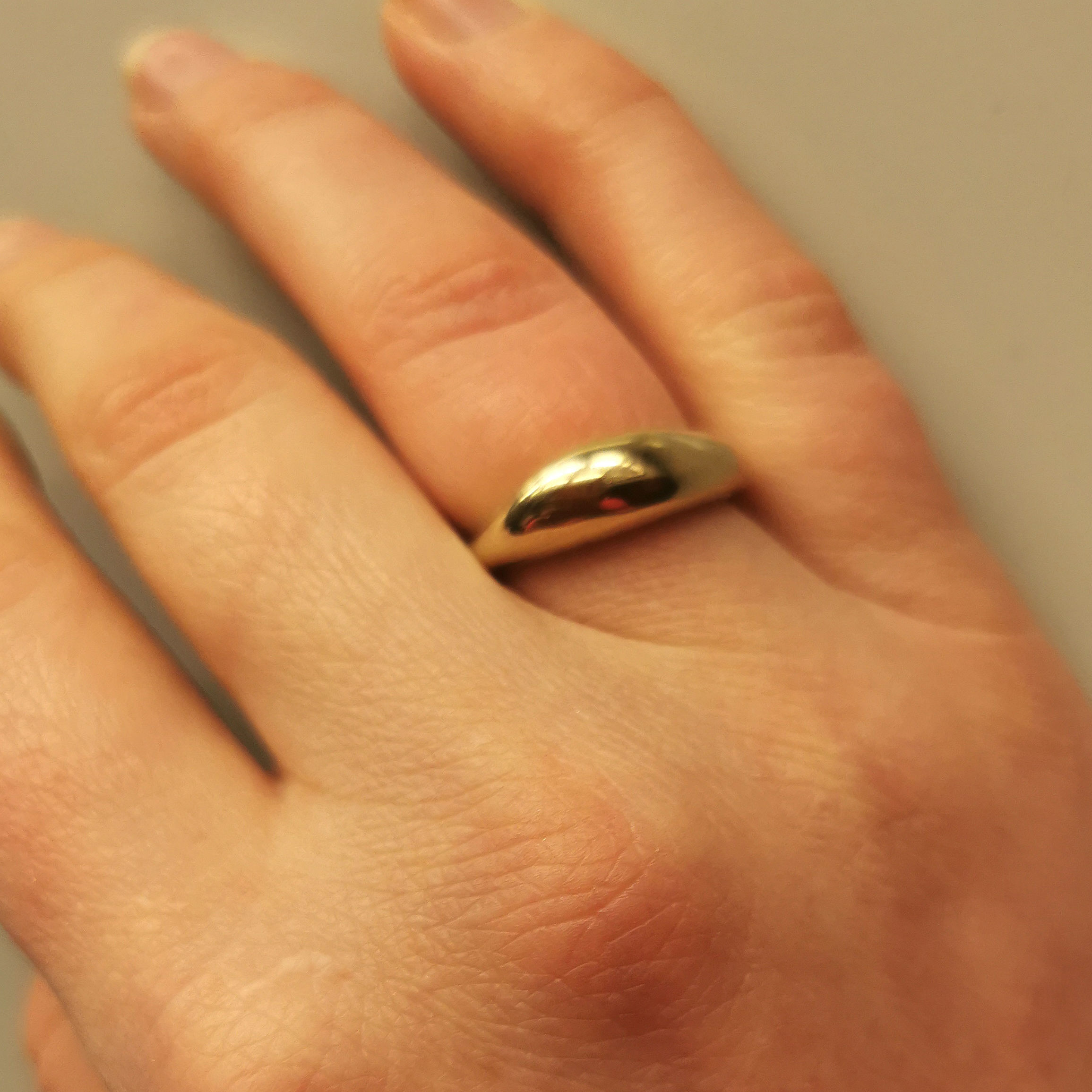 BRASS SERPENTINE PEBBLE RING