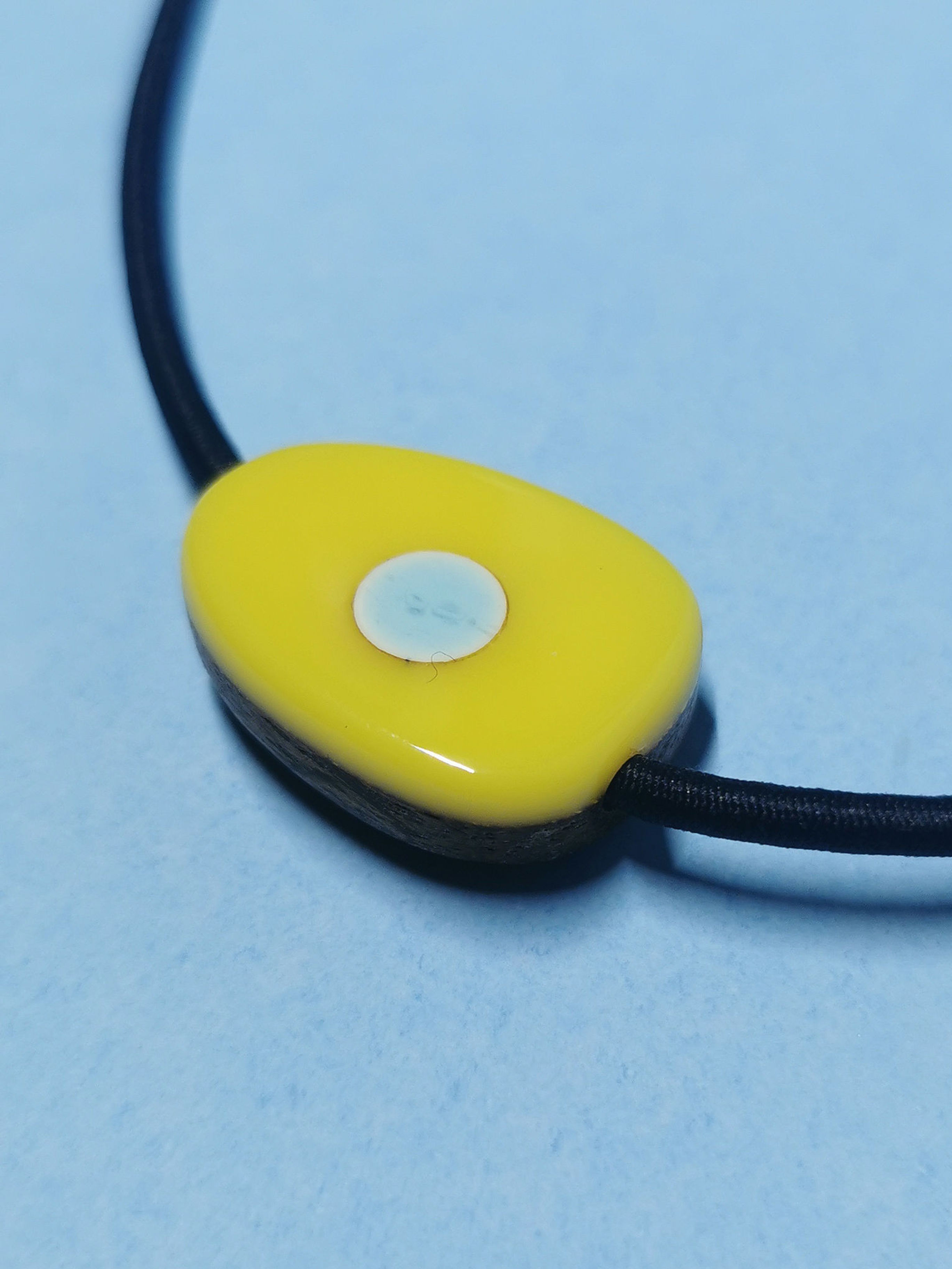 YELLOW, NAVY & SKY BLUE POLKA ELASTICATED NECKLACE