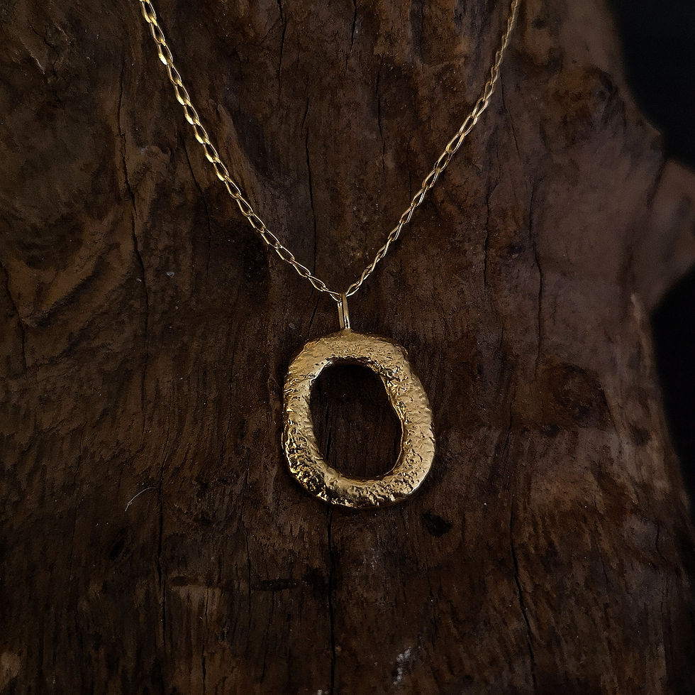 Thumbnail: CALDERA 9CT GOLD PLATED TEXTURED PENDANT