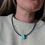 Thumbnail: AQUA BLUE AND NAVY ELASTICATED NECKLACE