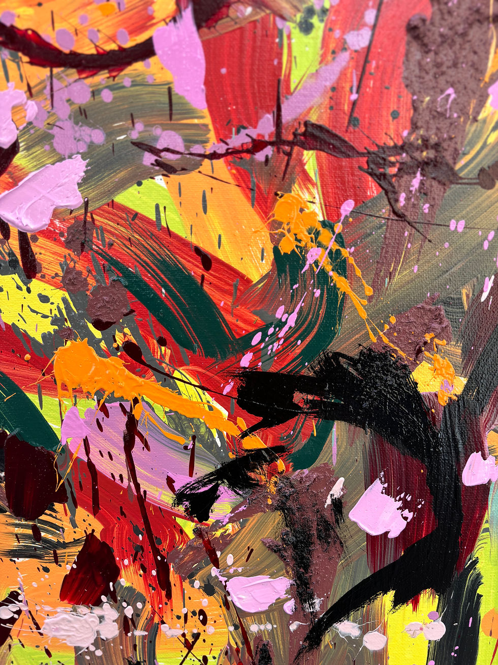 Thumbnail: 'Becoming'- 1x1m (39x39in) oil on acrylic base