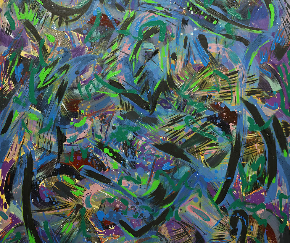 Thumbnail: "Peace Is This Moment Without Judgement" - 1.5x1m (59x39in) oil on canvas.