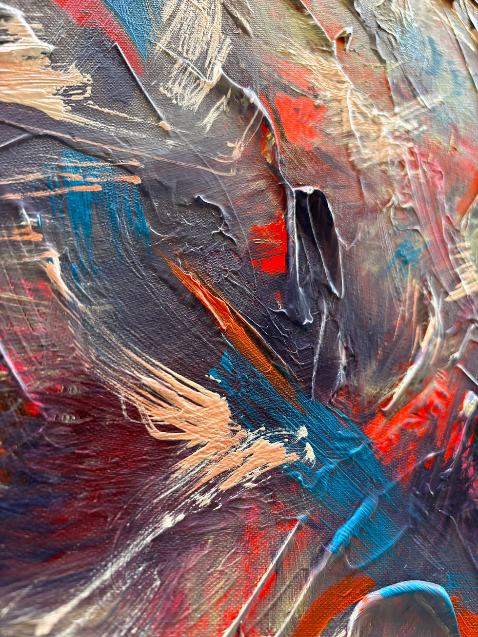 Thumbnail: “A Mystery to be Lived” 50x50cm (19x19in) oil &amp; mixed media on canva