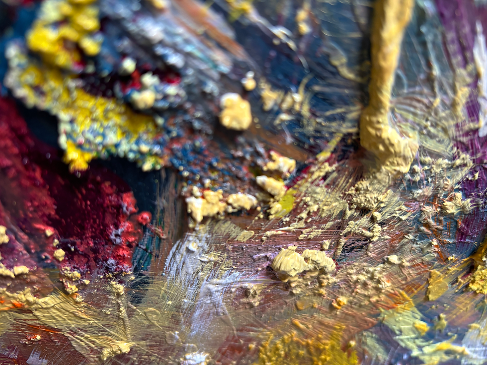Thumbnail: "Interbeing" -  1mx80cm / 39x31inch oil & mixed media on canvas.