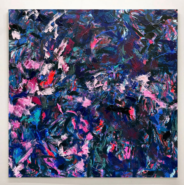 "These windows don't open" - 1x1m (39x39in) oil on acrylic base
