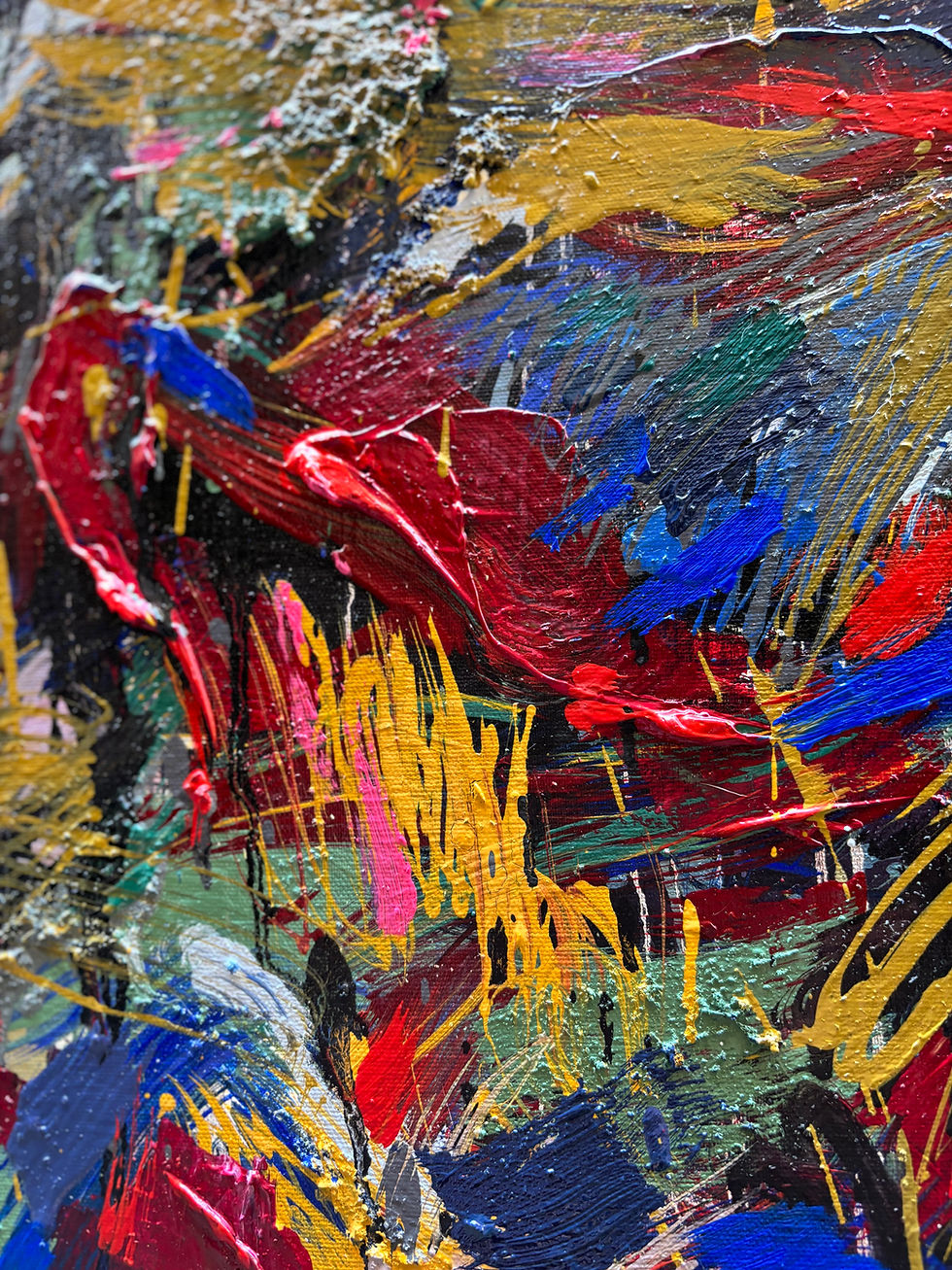Thumbnail: Al-Aqsa Flood; The Day Of Awakening’   97x130cm/38x51in  oil & mixed media.