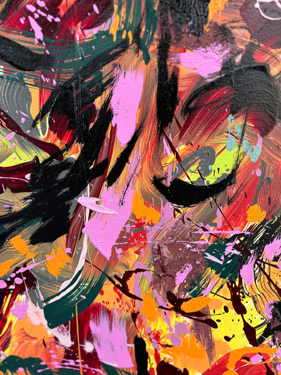 Thumbnail: 'Becoming'- 1x1m (39x39in) oil on acrylic base
