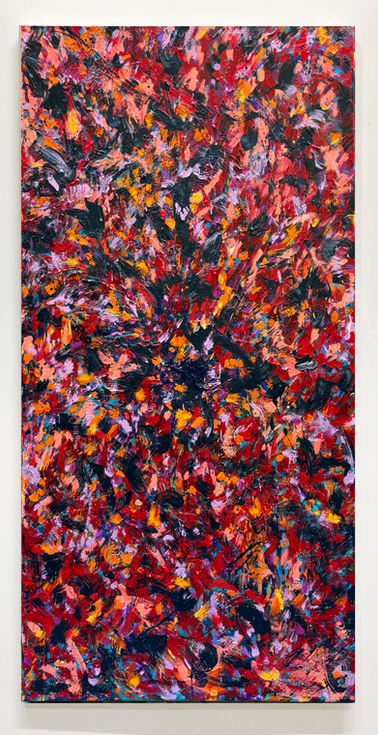 “Something in there needs attention” - 2 x1m (78x39in) oil on mixed media on canvas.