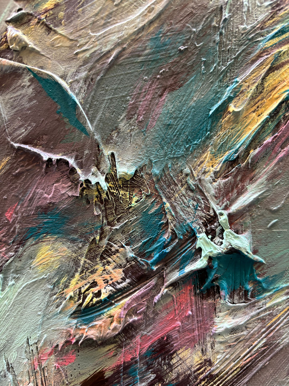 Thumbnail: ’The Boundary’ 30x40cm (11x15in) oil & mixed media on canvas.