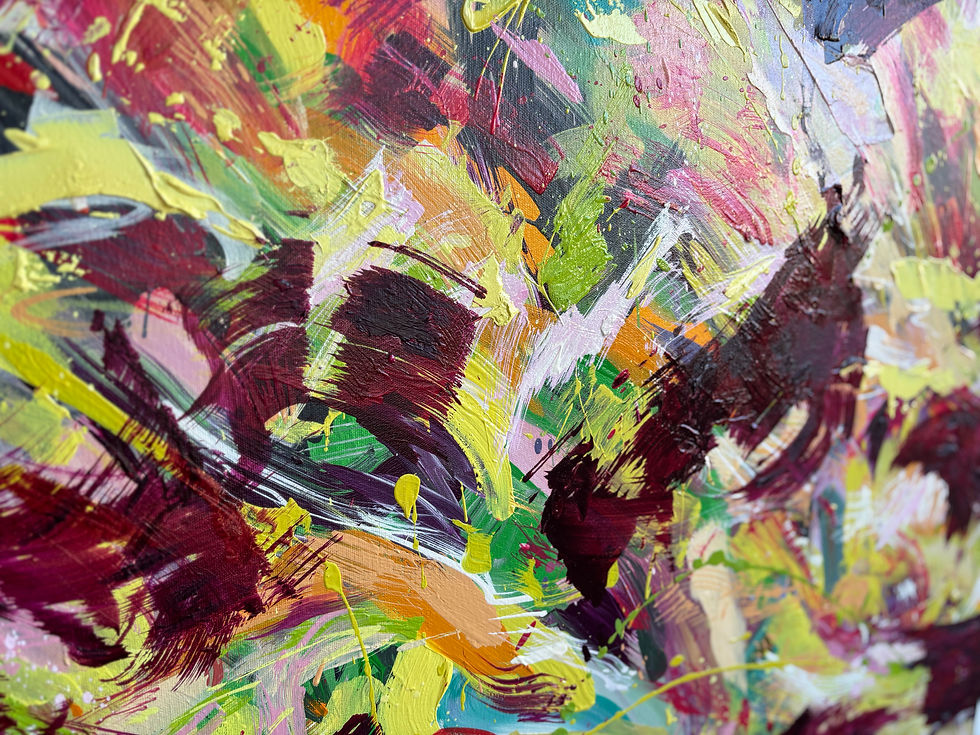 Thumbnail: ‘A Relational Web  of Being  and Becoming’  1.50x2.30m/59x90in oil on canvas.