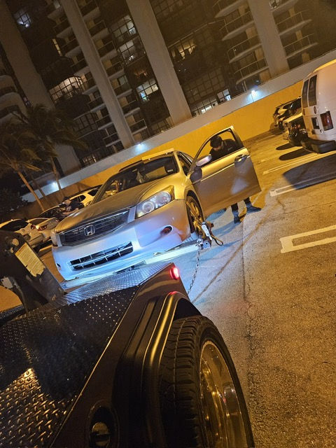 car being towed